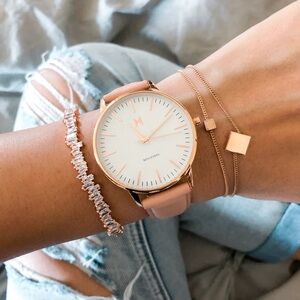 MVMT boulevard Women's Pink Leather Watch